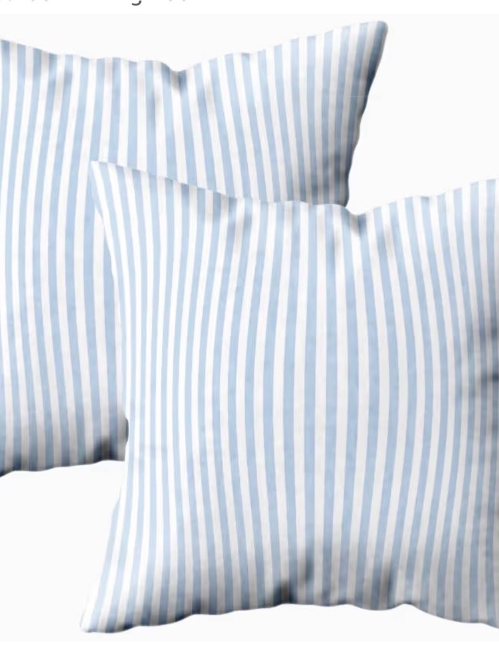 Light Blue and White Striped Throw Pillow Case (pillow not included) set of 2.